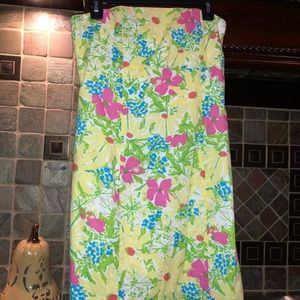 Lilly Pulitzer floral print strapless dress